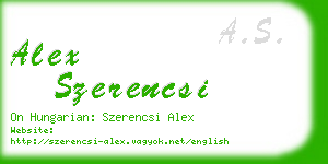 alex szerencsi business card